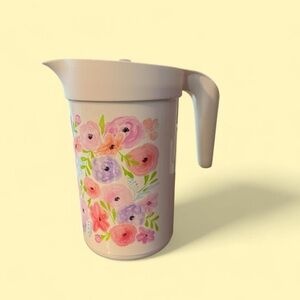 Tupperware art of spring Floral Pitcher with Handle and lid